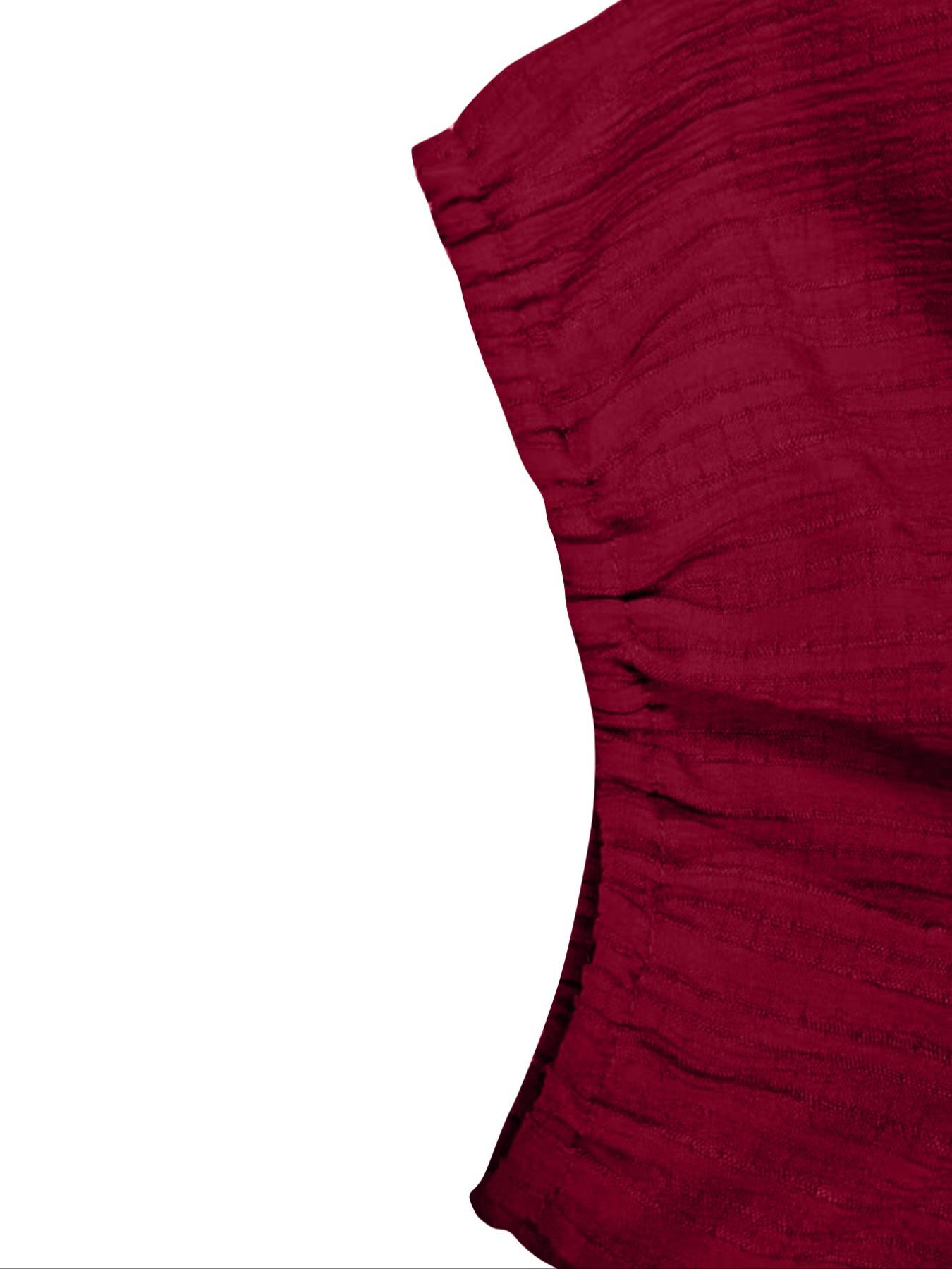 【Plus Size】 Solid Tie Front Dress, Plus Elegant Short Sleeve Dress for Summer, Women's Plus Clothing for Beach Holiday, Plus Size Tummy Flattering Dresses, Casual Fashion Dress, Boho Style Dresses