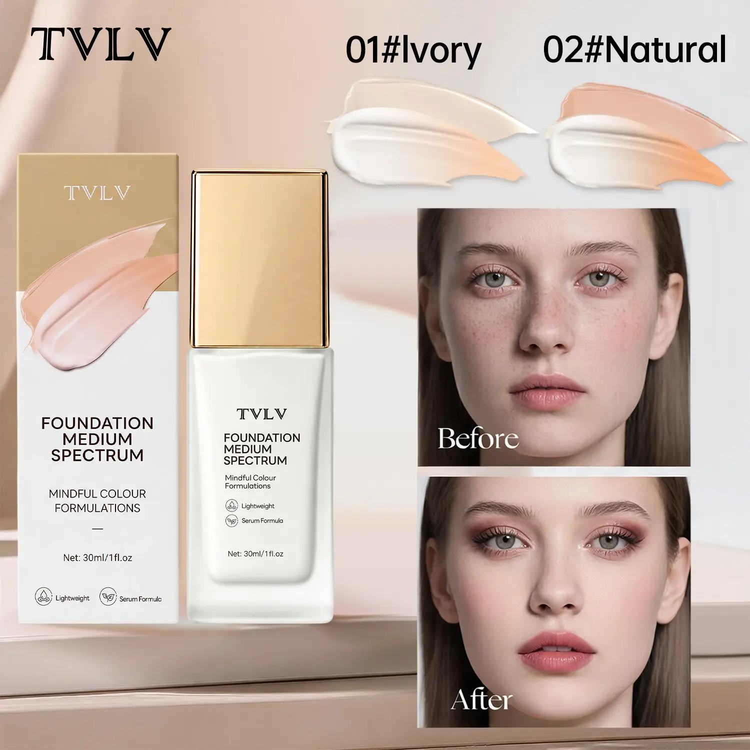 Color Changing Foundation Makeup SPF 15 | Self-Adjusting Color Changing Foundation & Color Corrector | Lightweight Buildable Coverage for All Skin Types (30ml/pag)