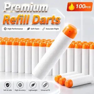 100 Pcs Premium Universal Refill Darts - Glow in the Dark Foam Bullets Compatible with All Major Toy Gun Blasters | Accurate Flight Ammo Pack for Kids Night Battle