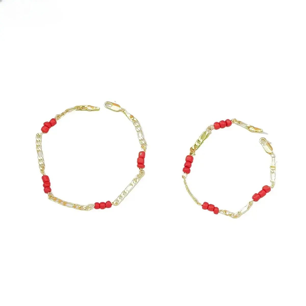 14K Gold Plated Wine Red Beaded Bracelet for Women - Waterproof & Sweatproof Crystal Gemstone Stretch Bangle, Athletic Fashion Jewelry & Christmas Gift