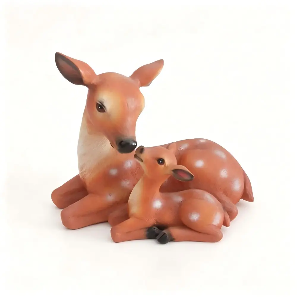 Resin Deer Garden Statue, Realistic Spotted Deer Outdoor Lawn Sculpture, Waterproof Courtyard Animal Decor, Moving Home Gift