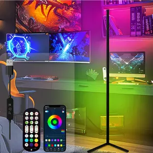 L-Shaped Standing Corner Light, RGB Color Changing LED Light with Remote Control & APP Control, Modern Ambient Light for Bedroom & Living Room, Light Decor