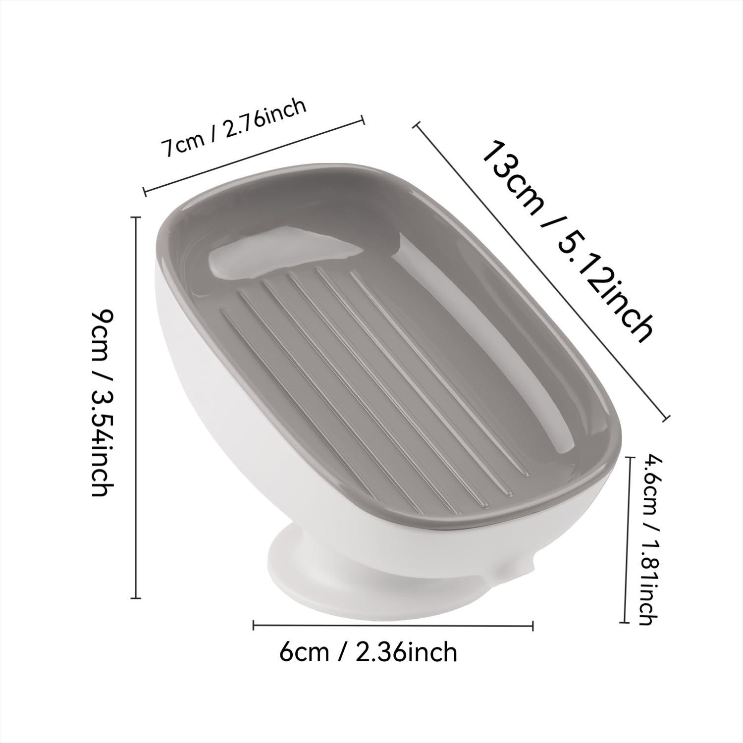 Soap Holder Self Draining for Sink Soap Holder Suction Cup Bar Soap Holder for Kitchen Bathtub