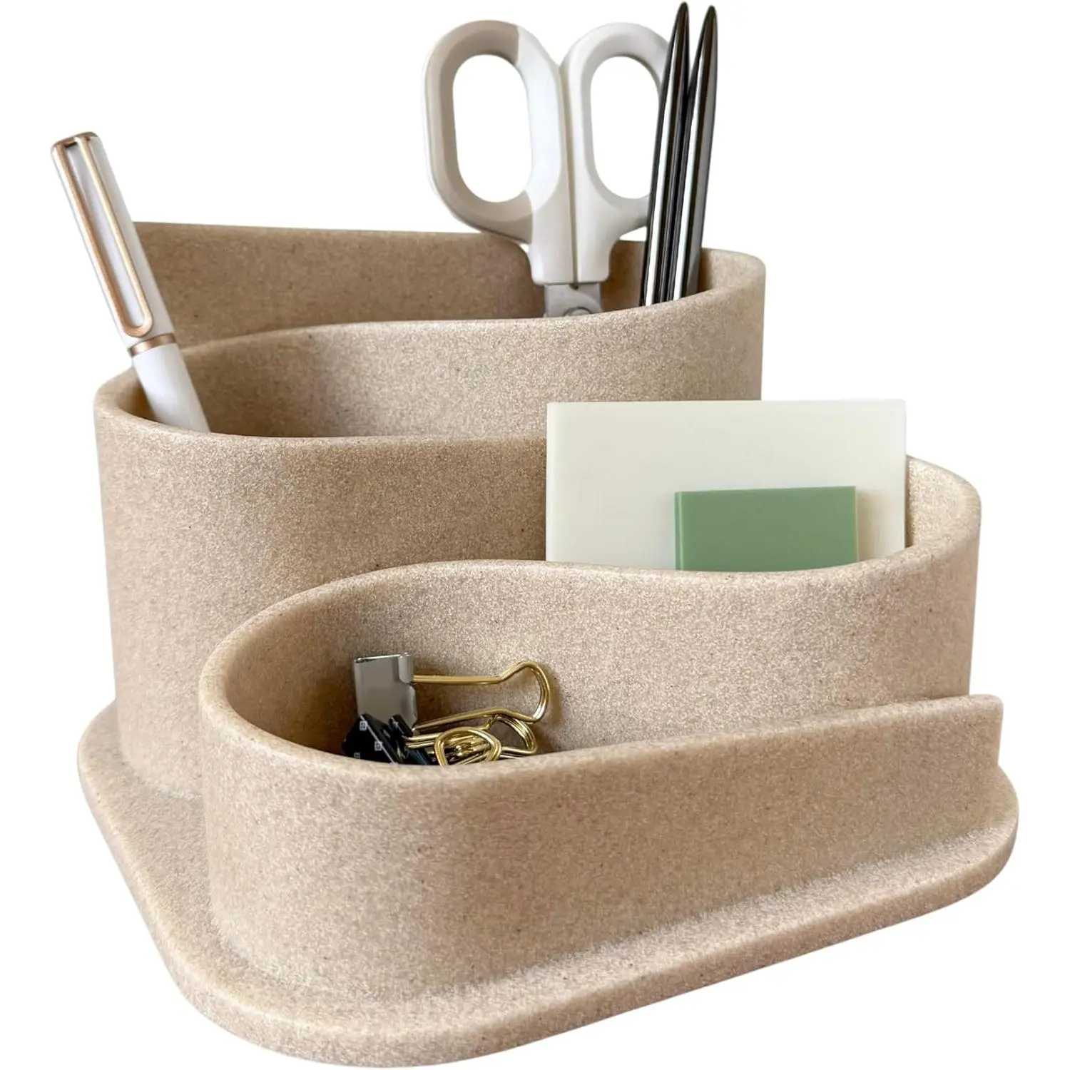 Aesthetic Desk Organizer - Aesthetic Office Desk Accessories - Boho Pen Holder - Neutral Beige Desk Accessories -  Office Essentials for Women - Cute Pencil Holder