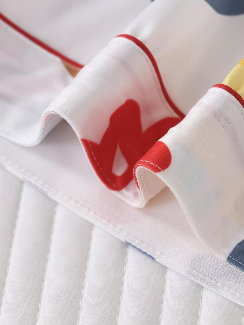 Women's Cartoon Print Short Sleeve Top & Shorts Pyjama, Casual Comfy Top & Shorts Pj Set, Ladies Sleepwear for All Seasons, Loungewear, Pajamas