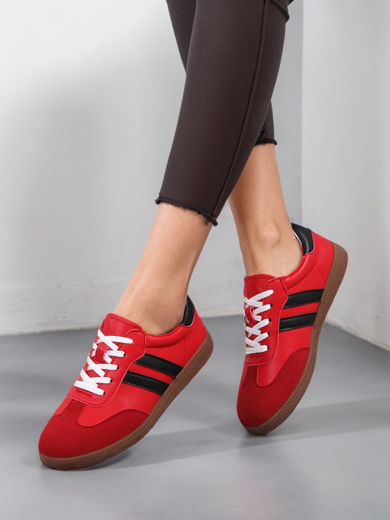 Women's Fashionable Patchwork Lace Up Low Top Sneakers, Casual Comfortable Breathable Sports Running Shoes, Athletic Shoes, All-match Round Toe Shoes for Daily Wear