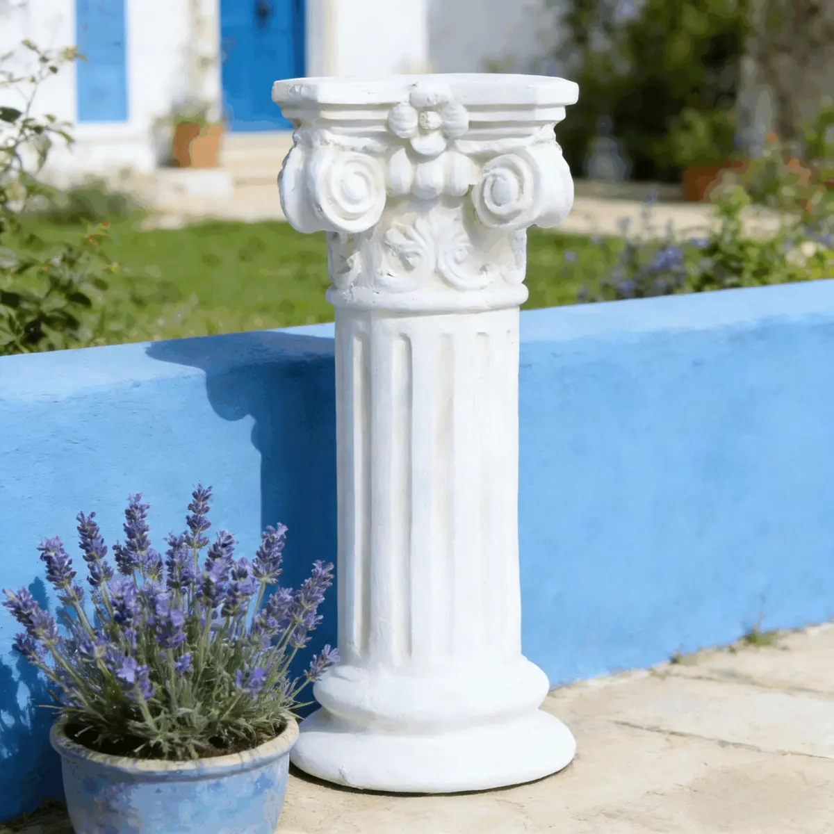 Aobtkel Garden Decorative Column, 12"Retro Elegant White Ancient Greek Style Roman Column, Suitable for Garden Decoration, Suitable for Weddings And Dining Tables, Multifunctional Indoor/outdoor Use, Perfect