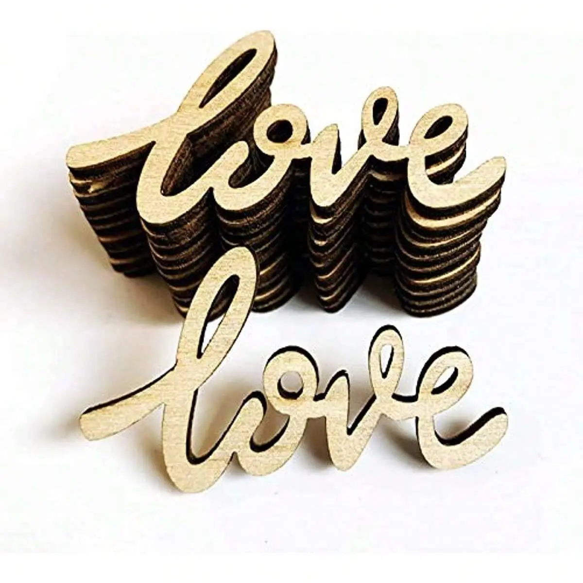 18pcs Unfinished Wooden Decorations, Valentine's Day Home Decor, DIY Party Decoration, Perfect for Romantic Celebrations