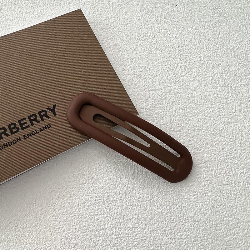 Matte Dusty Pink BB Hair Clip, Minimalist Snap Hairpin for Women Daily Wear