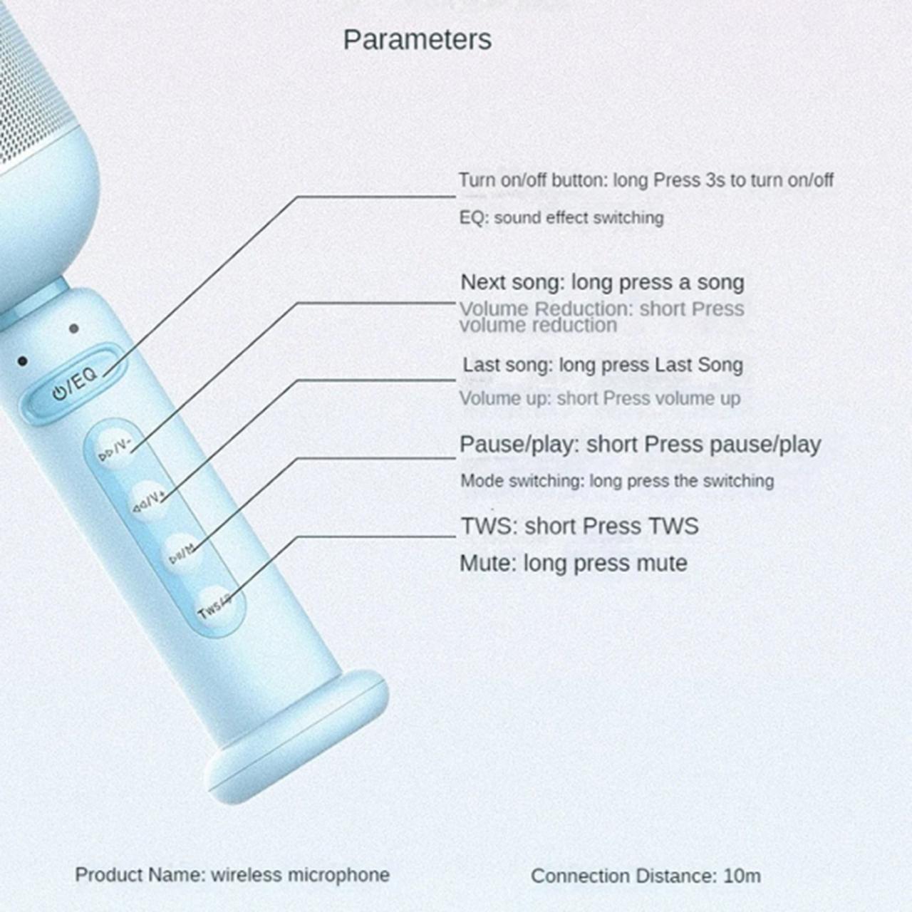 Portable Mini Karaoke Machine, Wireless Speaker with Wireless Microphone, Retro Sound System with Stereo Quality and Bass Boost, Perfect Gift for Boys and Girls