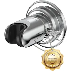Suction Cup Shower Head Holder - No Drill Handheld Shower Bracket for Seniors, Kids & Pets, Tool-Free Adjustable Height Bathing Aid for Tile/Glass, Rustproof ABS Construction