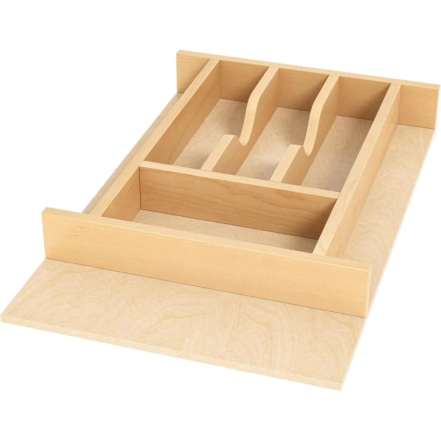 Birch  Utensil Drawer Insert Organizer with 7 Compartments, Space-Saving Sturdy Drop-In Cutlery Divider Tray, Kitchen Cabinet Storage for Silverware, Spoons, Forks and