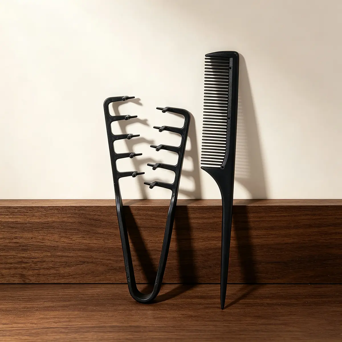 2-Piece Hair Comb Set, Pointed Tail Smoothing Comb, Volumizing Textured Brush, Texturizing Combs, Strong Grip, Fine Tooth Design, Suitable for All Hair Types, Hair Styling Tools