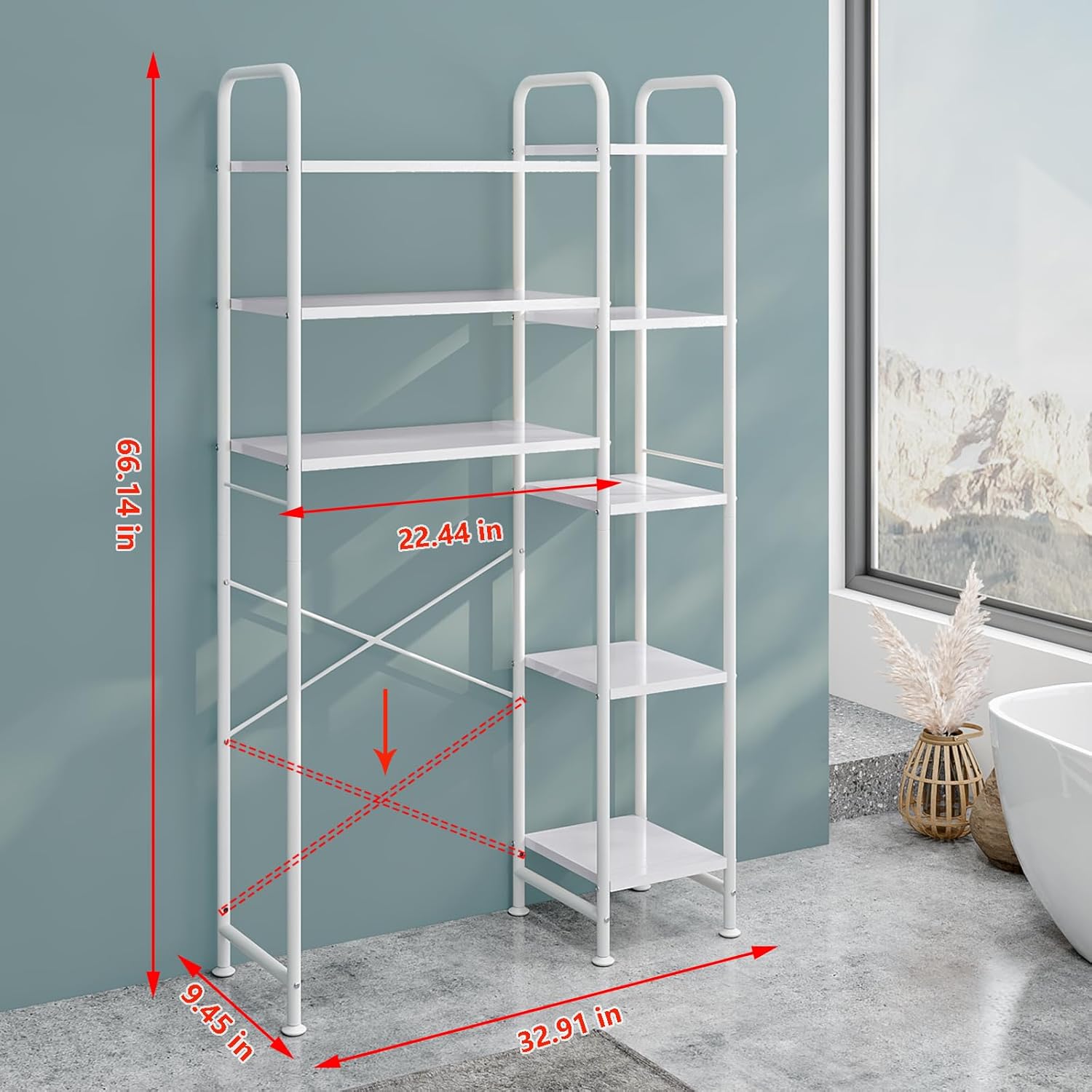 Over The Toilet Storage Bathroom Organizer Shelf Freestanding Space Saver with Toilet Multifunctional Rack Bathroom Organizer Towel Metal Deals For You Days