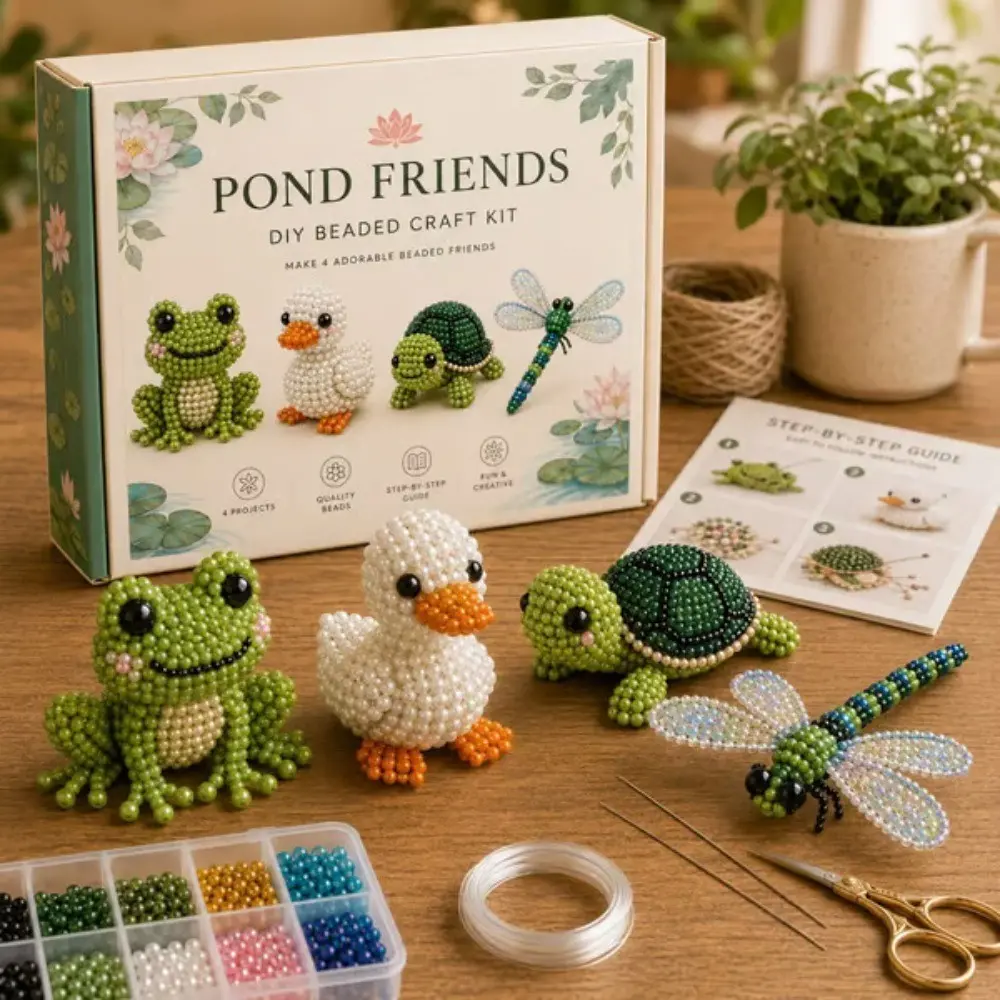 Adult and Teen Animal Bead Set, Cute 3D Animal Beads Craft Kit, Includes Colorful Beads for Crafts and Instructions, DIY Jewelry Art Craft Kit, Perfect for Creative Projects