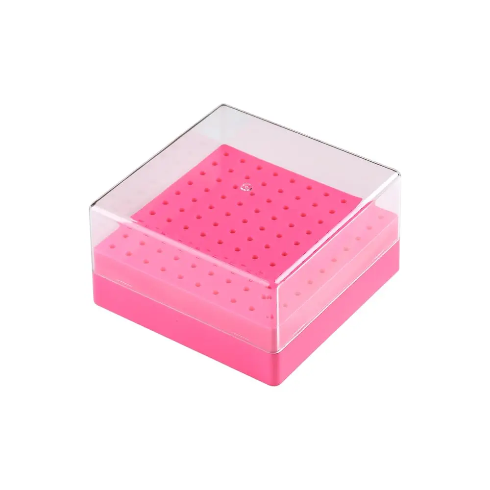 Drill Bits Holder 100 Holes Slot Empty Organizer Storage Box | Display Case for  Drill Bit Grinding  Cleaning Brush Dust-proof Manicure Tool Container for Salon  DIY – Rose red