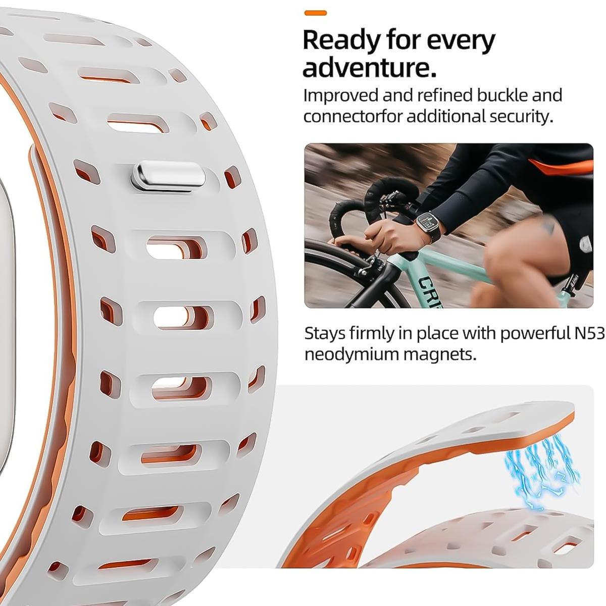 Magnetic Strap For Apple Watch Ultra 2 49mm 44mm 45mm 46mm 42mm Belt Silicone Bracelet iWatch Series 11 10 8 7 6 5 9 Se 40mm Bands