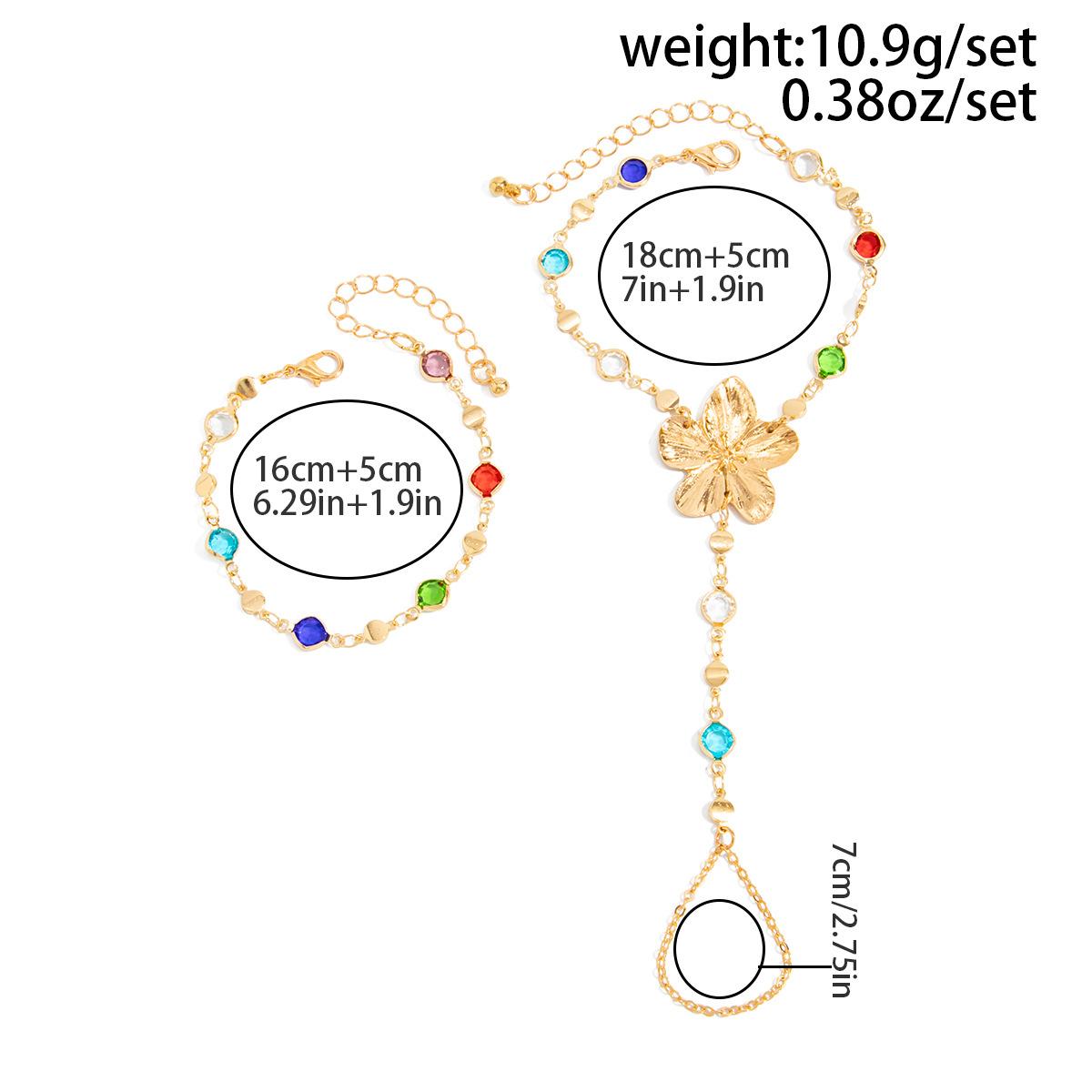 Creative Colorful Y-Shaped Multi-Layer Crystal Necklace – Sweet Style Metal Flower Choker