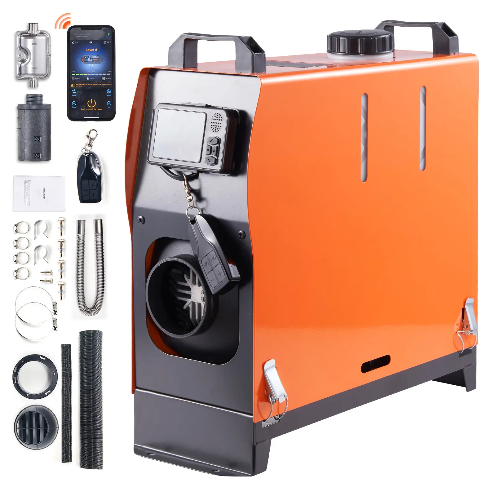 8 KW Diesel Air Heater, Bluetooth App Control All-in-one Diesel Heater with Automatic Altitude Adjustment, Remote Control and LCD, Portable Parking Heater for RV Trailer Camper Van Boat