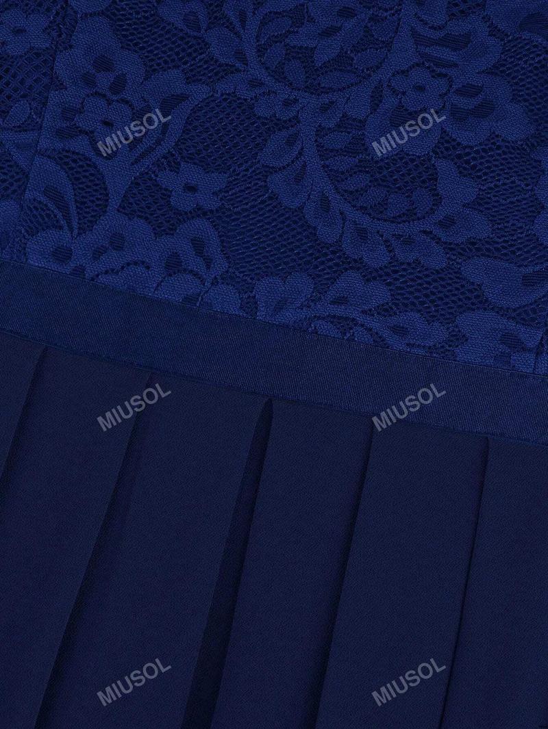 Formal Hem Pleated Elegant MIUSOL Floral Lace Chiffon Party Dress Formal Hem Pleated Elegant MIUSOL Floral Lace Chiffon Party Dress