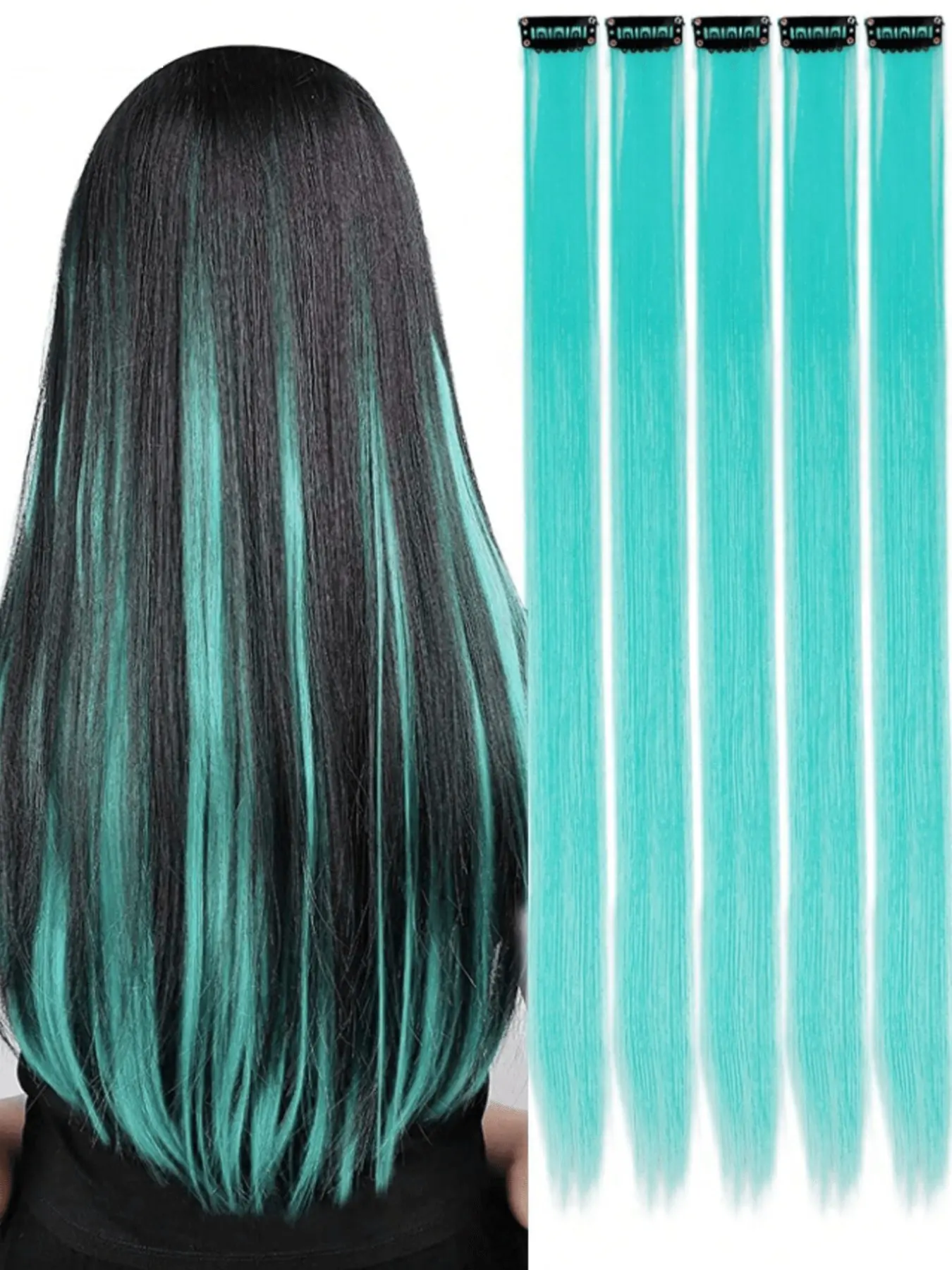 Y2K Style Hair Extensions, Ss Style Inspo, Light Blue Clip-In Wigs, Perfect for Daily Wear, Parties, Role Play, All Seasons