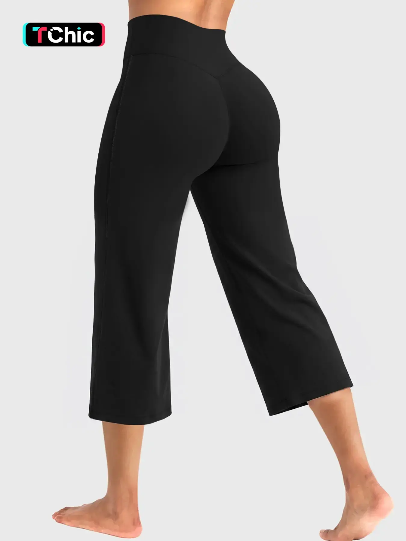 Women's Plain Sporty High-Waist Loose-Fit 7/8 Pants, Quick-Dry Drawstring Design, All-Season Outdoor Fitness Training Joggers, Sporty Trousers