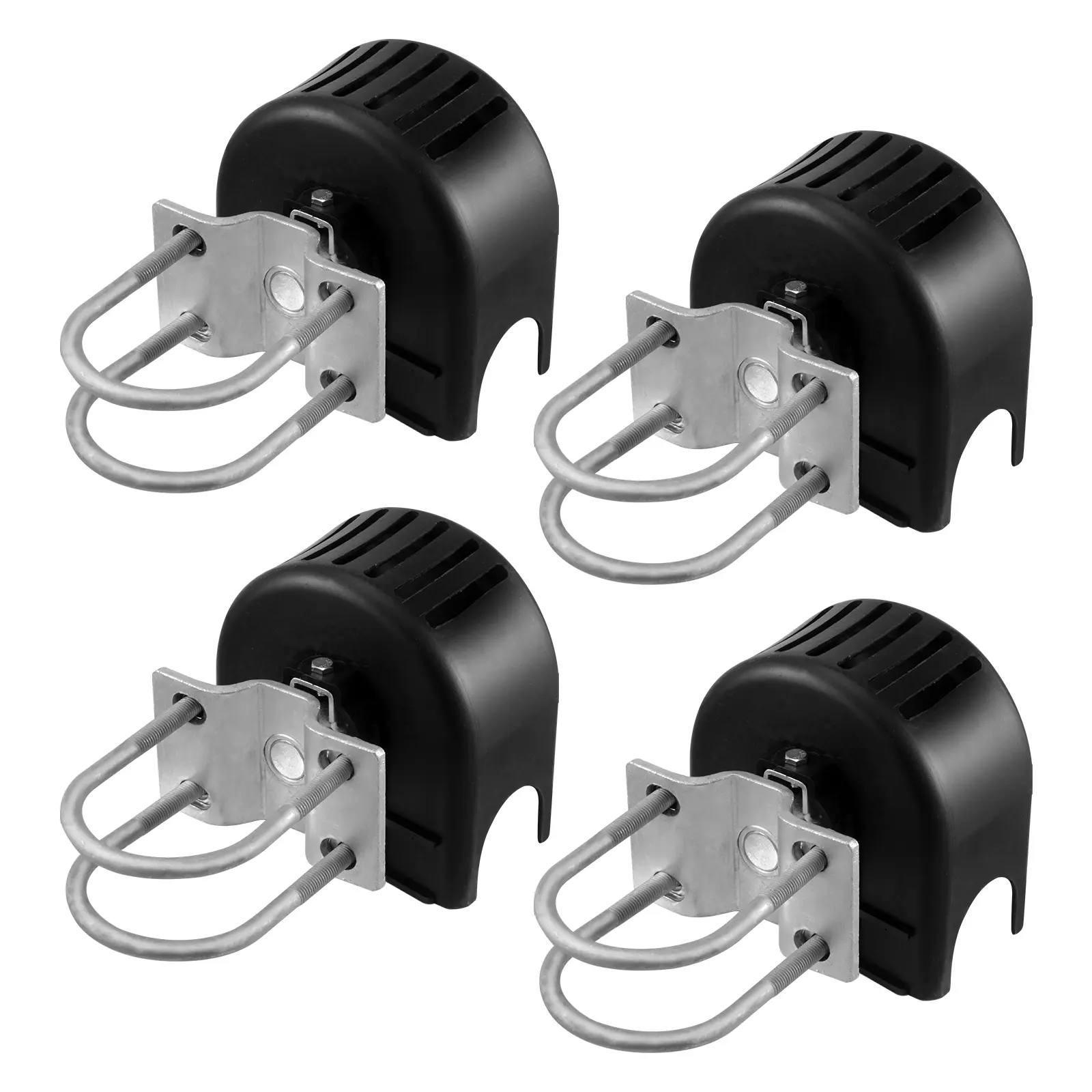 Sliding Gate Kit, Rolling Gate Hardware Kit w/ U-Shaped Wheel Groove for Cantilever Sliding Gates and Rolling Door, Sliding Gate Rollers 4 Track Wheels w/ Cover, Heavy-Duty Sliding Roller, Black