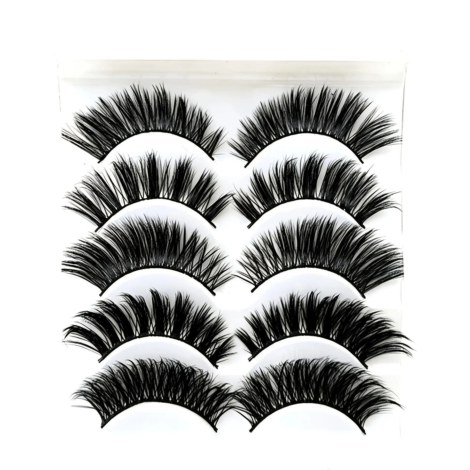 5 Pairs Ultra Long Dense False Lashes, 6D Volume Curl Soft Natural Look, 13mm-20mm Mixed Length, Perfect for Daily & Party Makeup