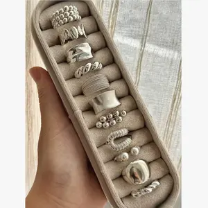 Retro Chunky 925 Sterling Silver Ring Korean INS Cold Style Niche Design Luxury Elegant Finger Jewelry for Women