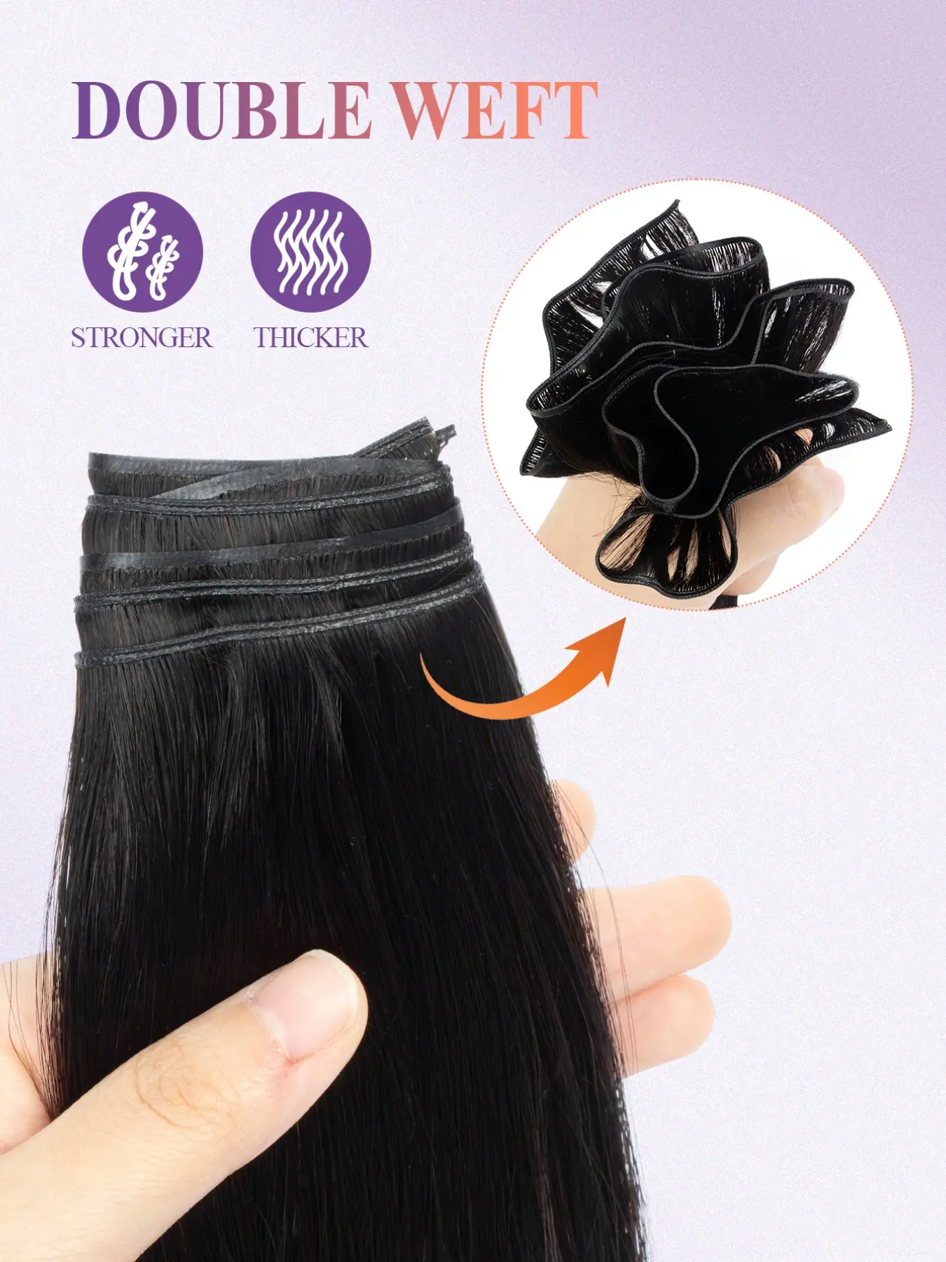 Genius Weft Hair Extensions Human Hair Sew In Hair Extensions Color 1b Nature Black 12-20inch 40g Straight Human Hair Bundles Hand Tied Genius Weft Sew In Human Hair Extensions