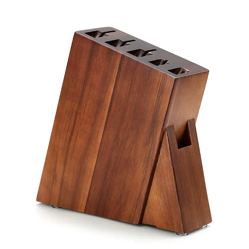 XINZUO Acacia Wood Knife Holder, High-quality Natural Acacia Wood, Multi-Process Polished, Kitchen Knife Storage, Strong and Stable Knife Holder,Ideal for Kitchen Knife Storage