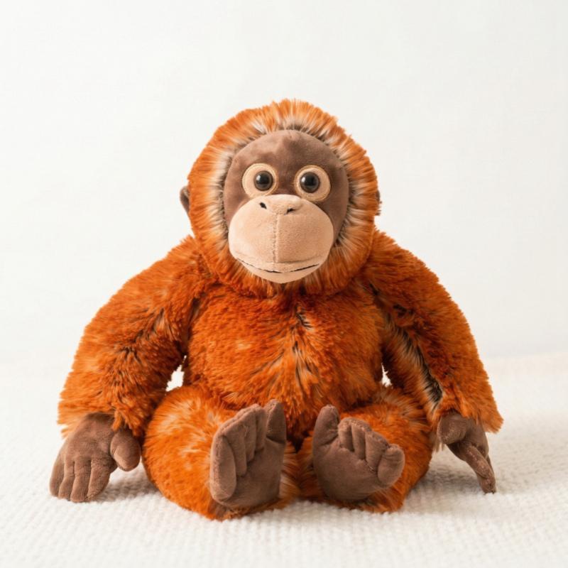 High Quality Gorilla Plush Toys Stuffed Lifelike Sitting Pose Monkey Orangutan Doll Warm Cuddly Children Companion Animal