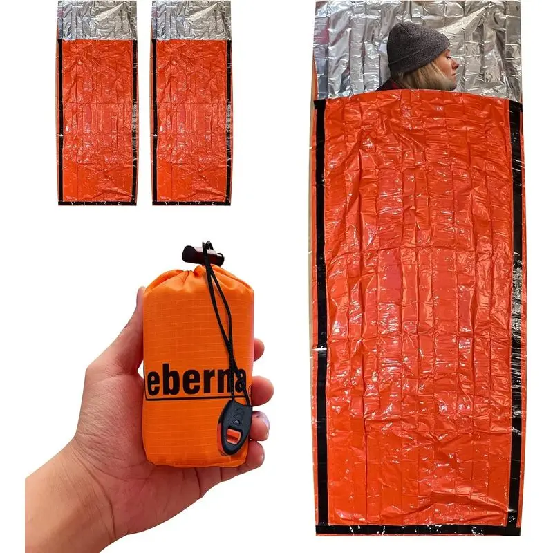 Outdoor sports Emergency Sleeping Bags 2 Pack| Portable Emergency Blanket Survival Gear