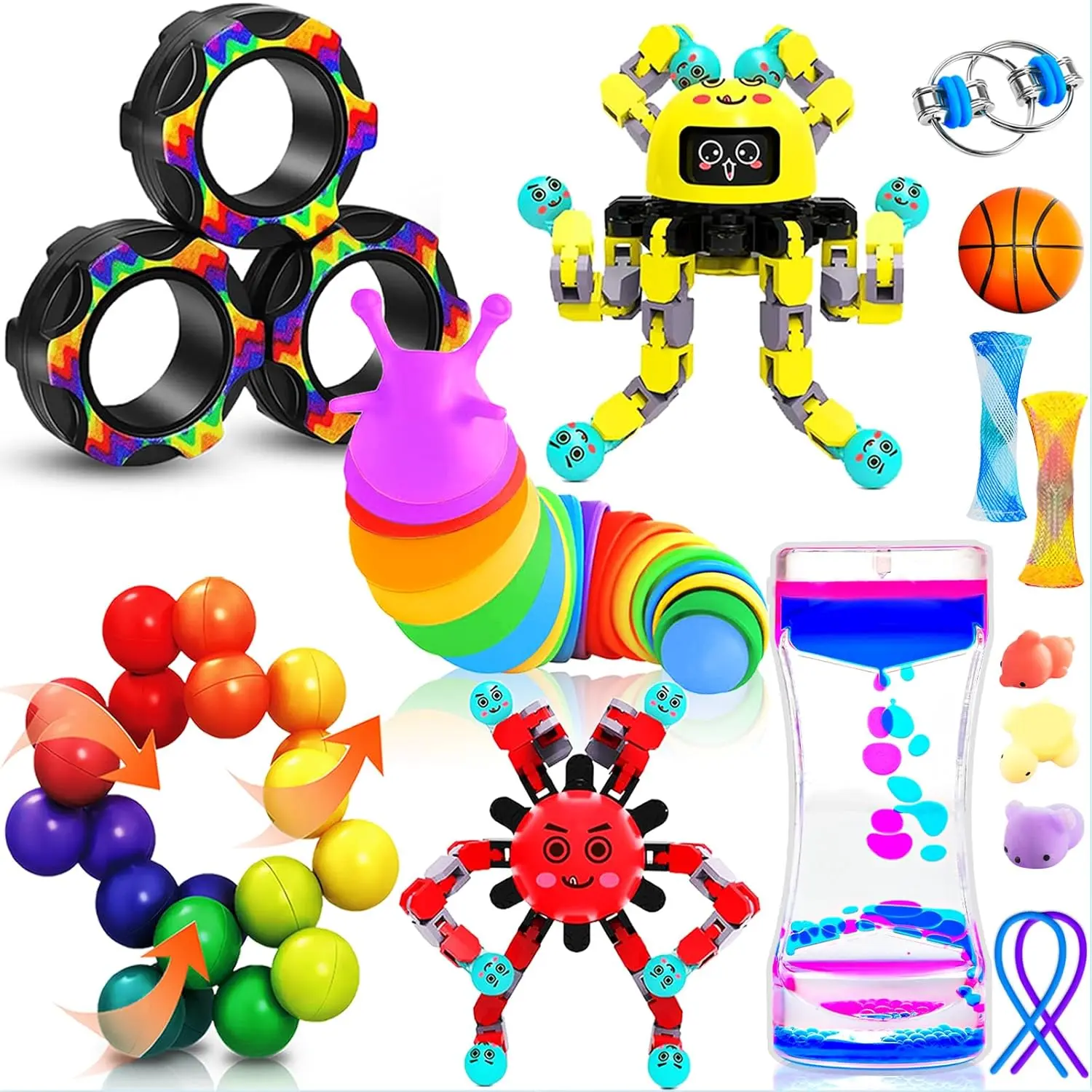 15Pack Fidget Toys Bulk for Kids Adult, Easter Basket Stuffers Gifts Sensory Autism ADHD Autistic Figette Classroom Treasure Prize Box School Must Have Stress Anxiety for Age 5-7 8-12 Valentines Day