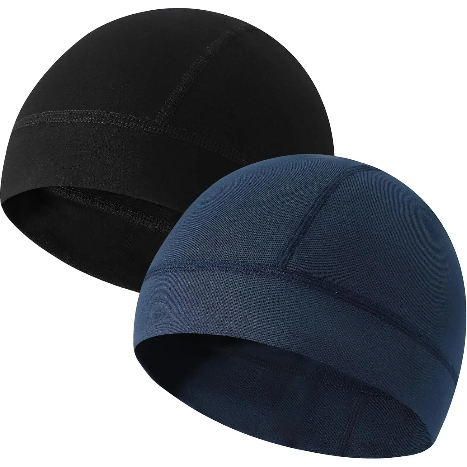 2 Pieces Cotton Skull Caps for Men Women Helmet Liner Breathable Sleep Hat Chemo Headwear Running Cap