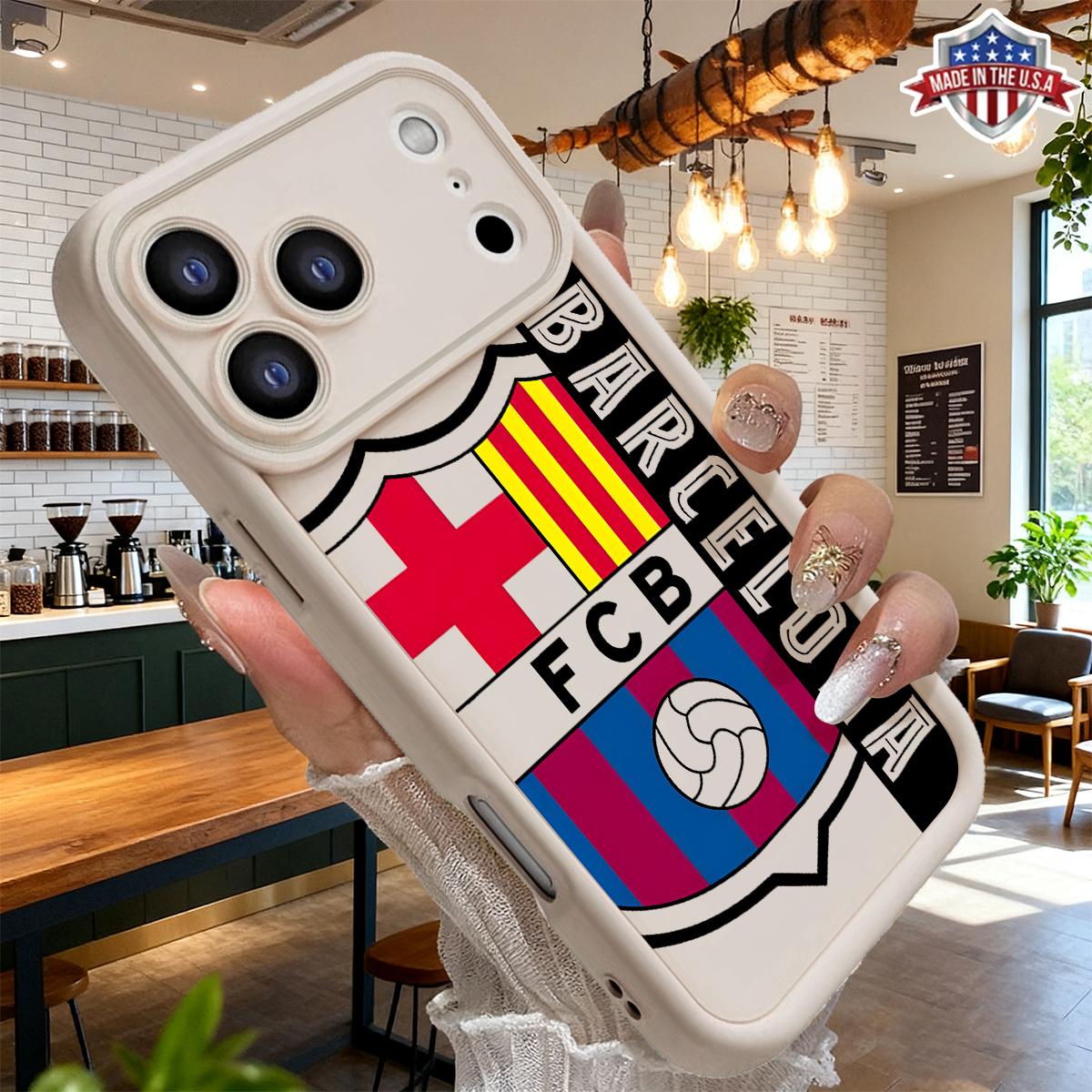 Cool Soccer Club Crest Stripe Pattern Aesthetic Case for iPhone 17 16 15 14 Pro Max 13 12 11 XR XS Plus Air Slim Shockproof Anti Drop Protective Durable TPU Cover