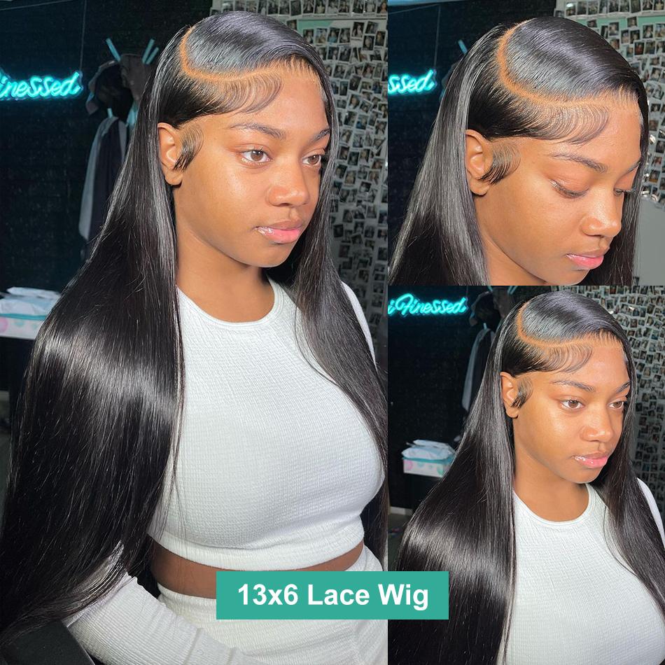 Bling Hair 13x4 13x6 HD Transparent Lace Frontal Wigs Human hair Pre Plucked Brazilian Body Wave Frontal Wigs Human Hair with Baby Hair 10A Grade 180 Density Natural Hairline Natural Black Color