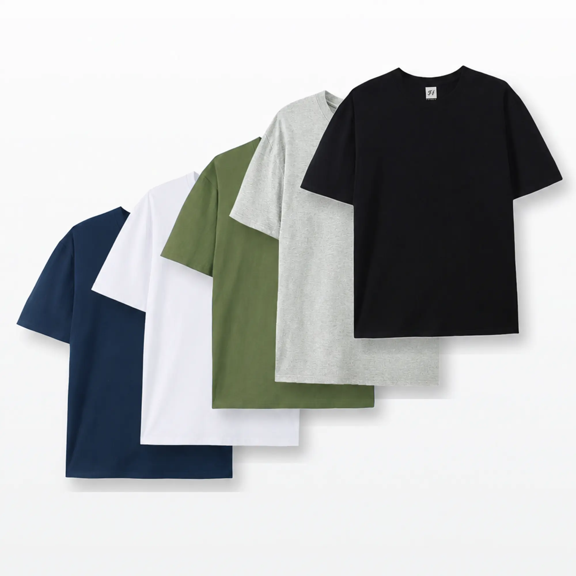 5 Pack Unisex 100% Cotton T Shirts, 180G Soft Breathable Crew Neck Tees, Relaxed Fit Everyday Basics, XS-5XL