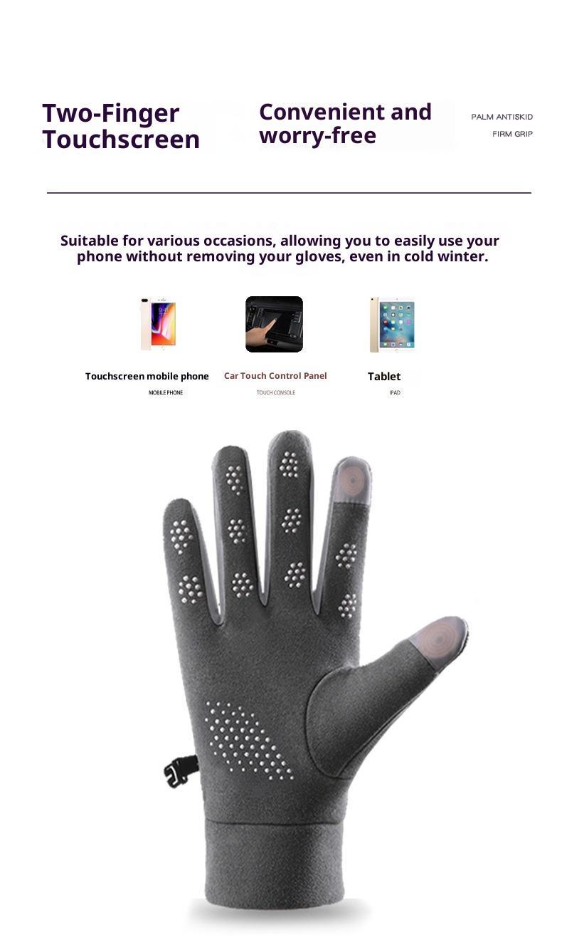 BIGWIG Women's Winter Warm Fleece-Lined Touchscreen Gloves, Waterproof Touchscreen Gloves with Fingertips, Non-Slip, Cold-Proof, and Windproof Gloves, Warm Sports Gloves, Suitable for Outdoor Running, Cycling, and Skiing