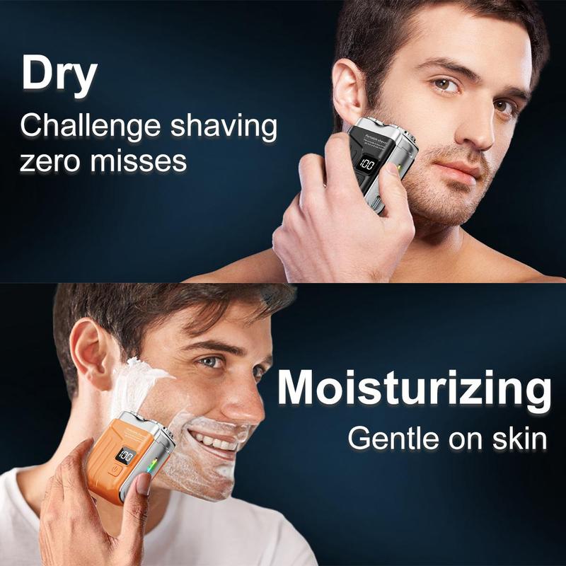 Mini Shavers for Men,Portable Rotary Dual Ring Electric Shaver,Mini Magnetic with Digital Display Washable Head Razor,USB Rechargeable Waterproof Electric Hair Cutting Machines,for Home Travel Mini Shavers for Men,Portable Rotary Dual Ring Electric Shaver,Mini Magnetic with Digital Display Washable Head Razor,USB Rechargeable Waterproof Electric Hair Cutting Machines,for Home Travel
