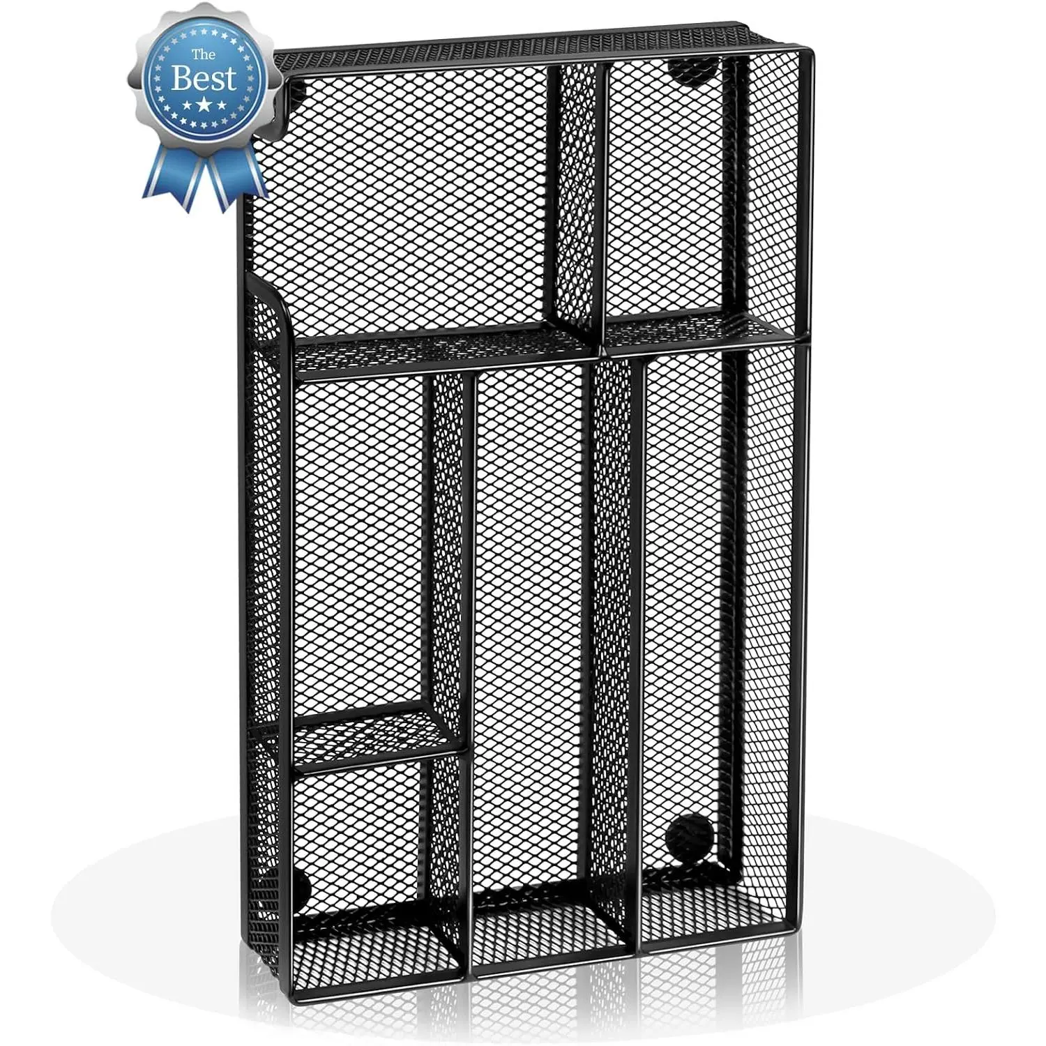 Desk Drawer Organizer, Office Drawer Divider Organizer Tray with 6 Compartments, Metal Mesh Desktop Organization and Accessories for Stationery Makeup Kitchen Toolroom School & Office