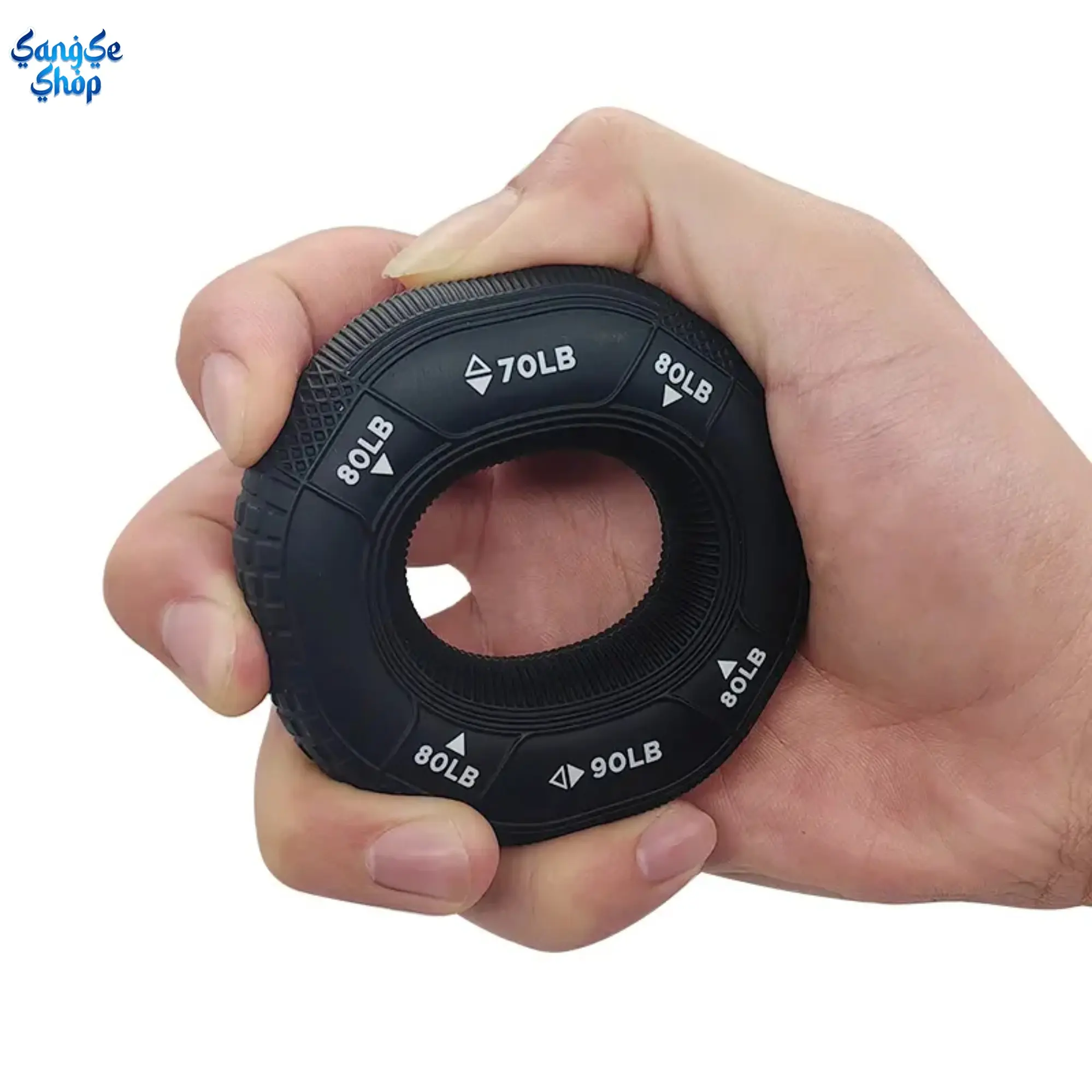 Adjustable Silicone Ring Hand Grip Strengthener, 20-90LB Finger Exerciser & Forearm Trainer, Portable Grip Training Tool for Hand Strength, Wrist Fitness, Stress Relief, Home Workout & Office Use
