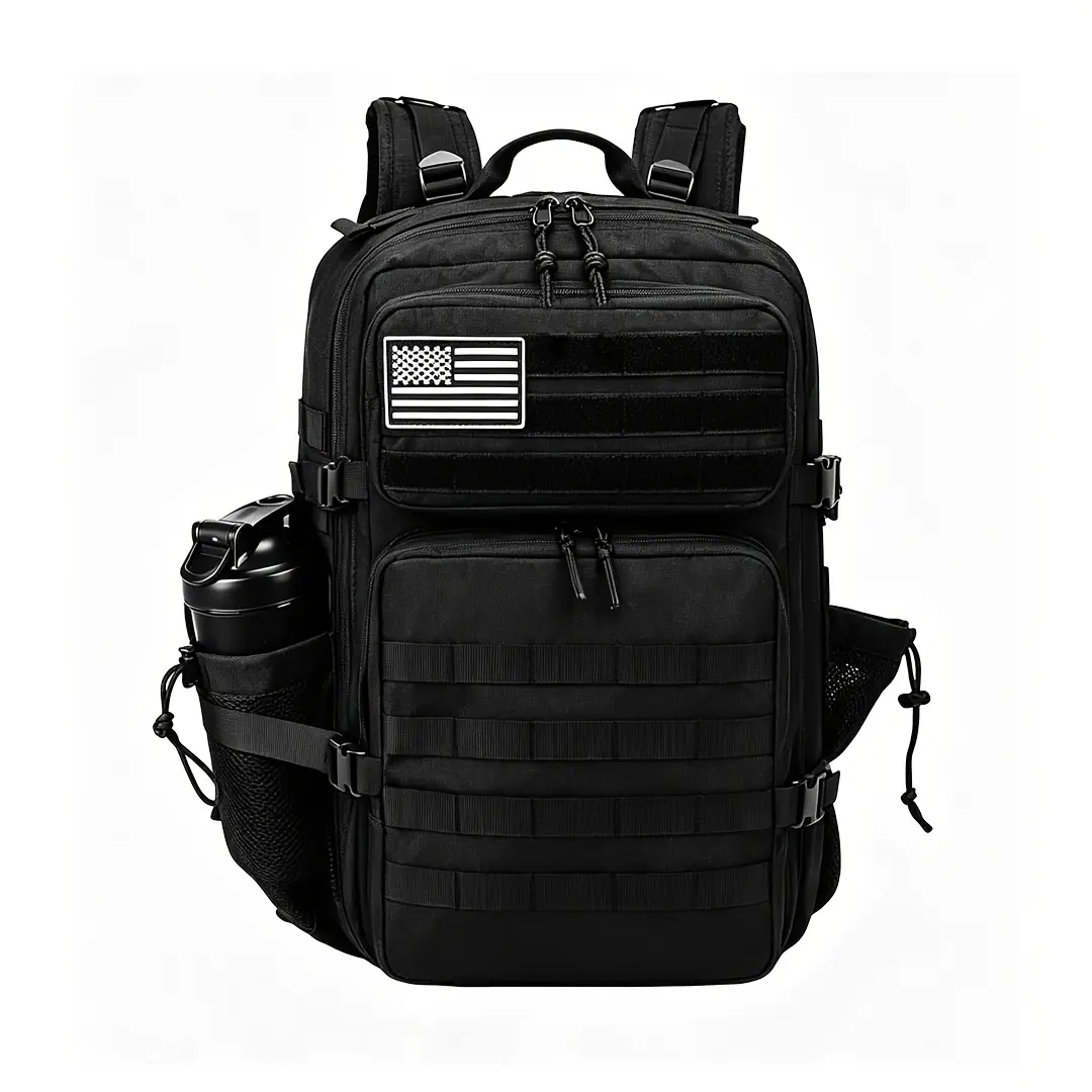 13.21gal Cup Holder Tactical Backpack for Men And Women, Ideal for 3-Day Outdoor Adventures, Hunting, And Sports Pack Bag Large Rucksack with Molle System - Black/Sand, As a Gift for Thanksgiving, Birthdays, Halloween, And Christmas