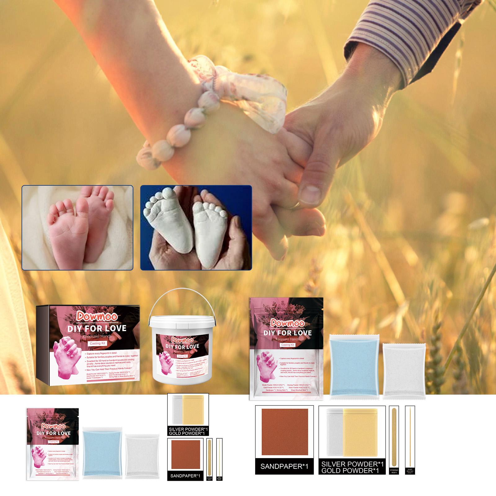 DOWMOO Diy For Love Keepsake Hands Casting Kit, Clone Powder Model Powder 3d Three-Dimensional Hand And Foot Film Technology Souvenir