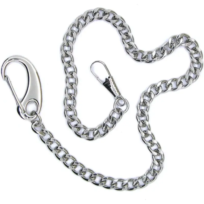 Pocket Watch Chain  Chain Silver Tone Fine Polish Vest Chain with Large Lobster Claw Clasp FC13A