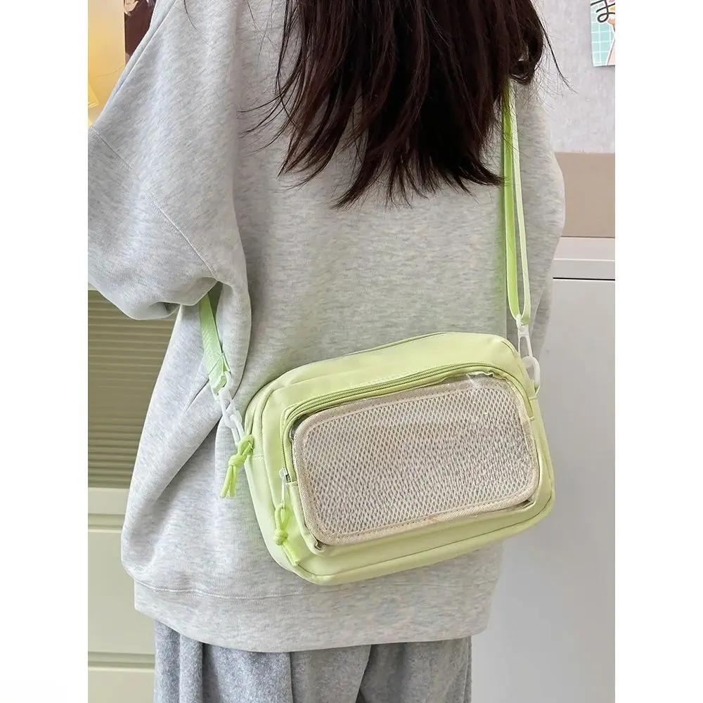 New Japanese Kawaii Itabag for Teen Girls, Clear PVC Transparent Window Mini Square Crossbody Bag to Display Anime Badges & Pins, Lightweight Waterproof Adjustable Strap Student Phone Shoulder Purse Perfect for Comic Convention, Campus & Daily Outings
