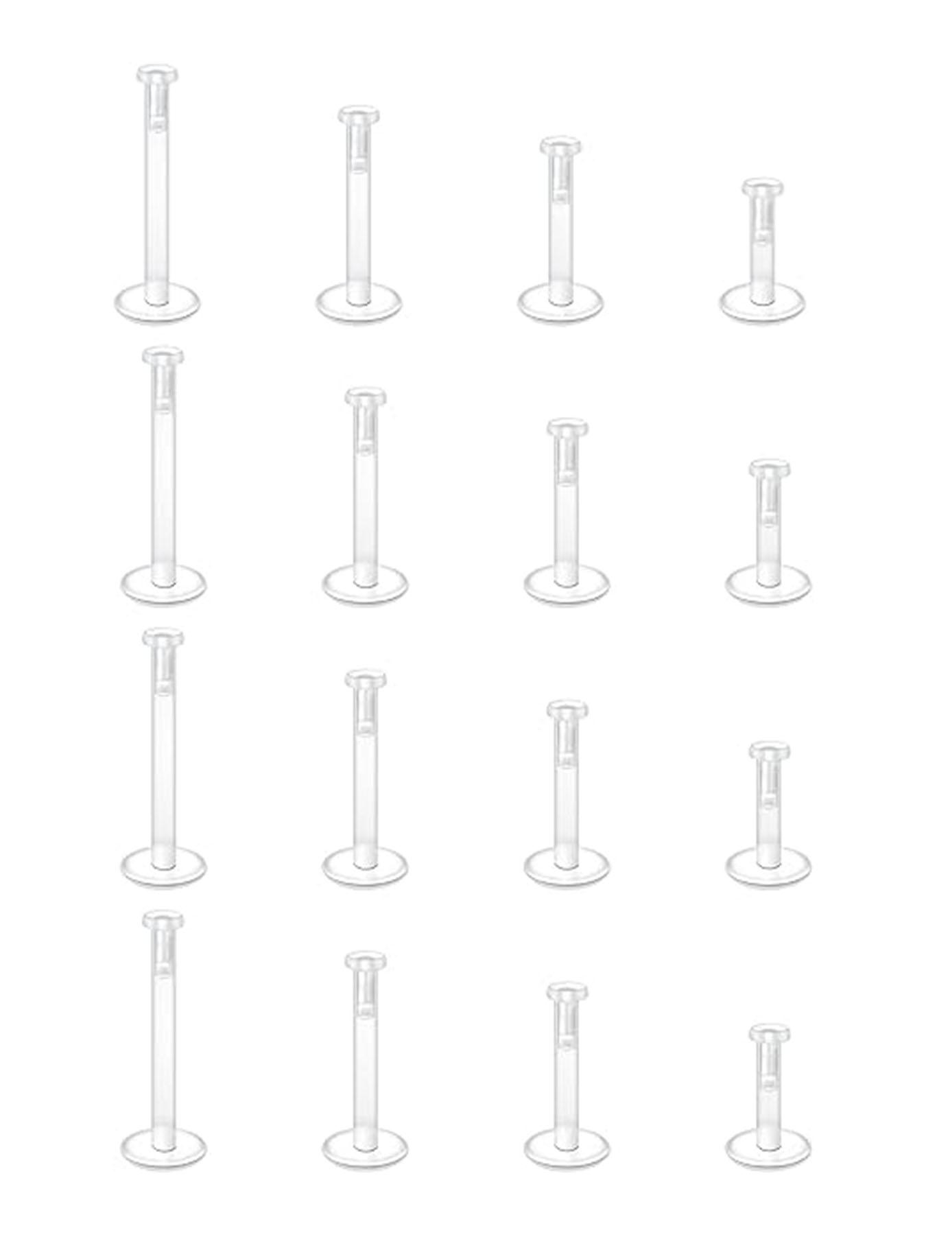 Clear Cartilage Earrings, Plastic Lip Studs, Plastic Piercing Studs Perfect for Surgery, Work, Sport for Women Men, 2024 New Style Body Jewelry for Party and Daily Use