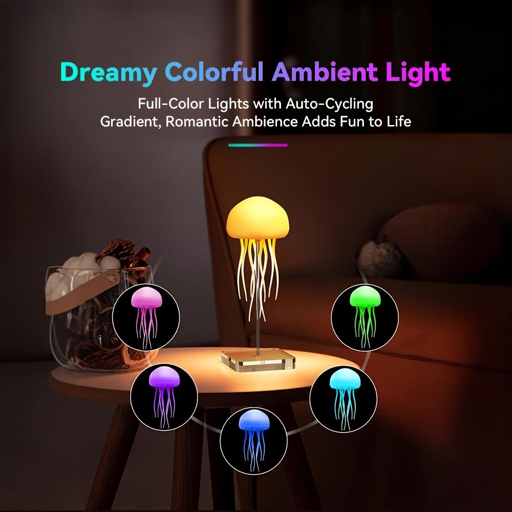 A Contemporary LED Lamp Designed Like a Jellyfish, Featuring Voice Control, a 2000Mah Lithium Battery, Full-Color Gradients, And Realistic Tentacles. It Offers an Extended Battery Life And Can Be Used As a Freestanding Or Hanging Decoration for Your
