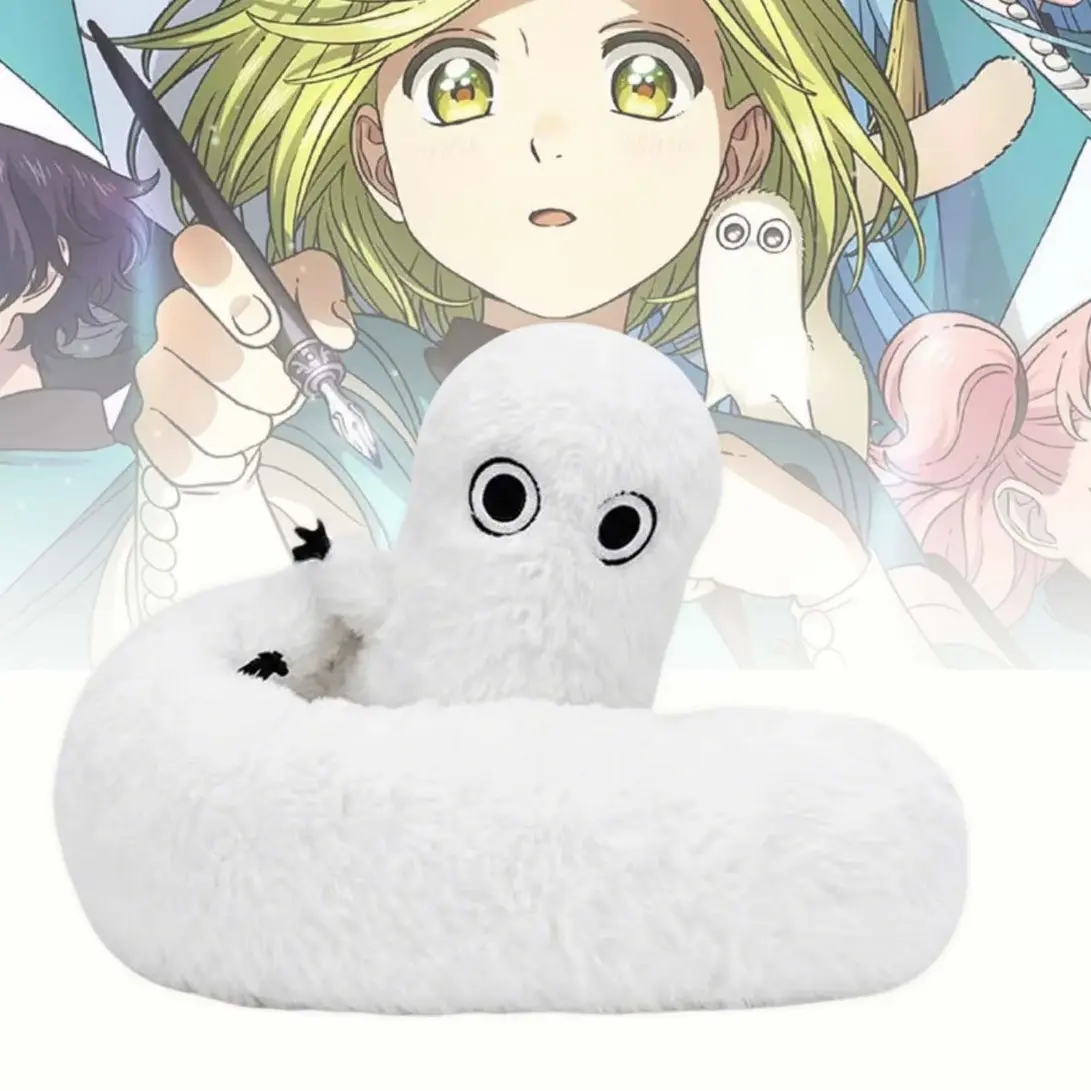 Witch Hat Atelier Fudeworm Plush Toy, Cute Anime Plushie, Shapeable Worm Stuffed Doll, Ultra Soft Fluffy Companion, Cuddly Stuffed Animals, Poseable Brush Buddy, Kawaii Collectible, Bedroom Decor, Gift for Manga and Anime Fans, Soft Huggable