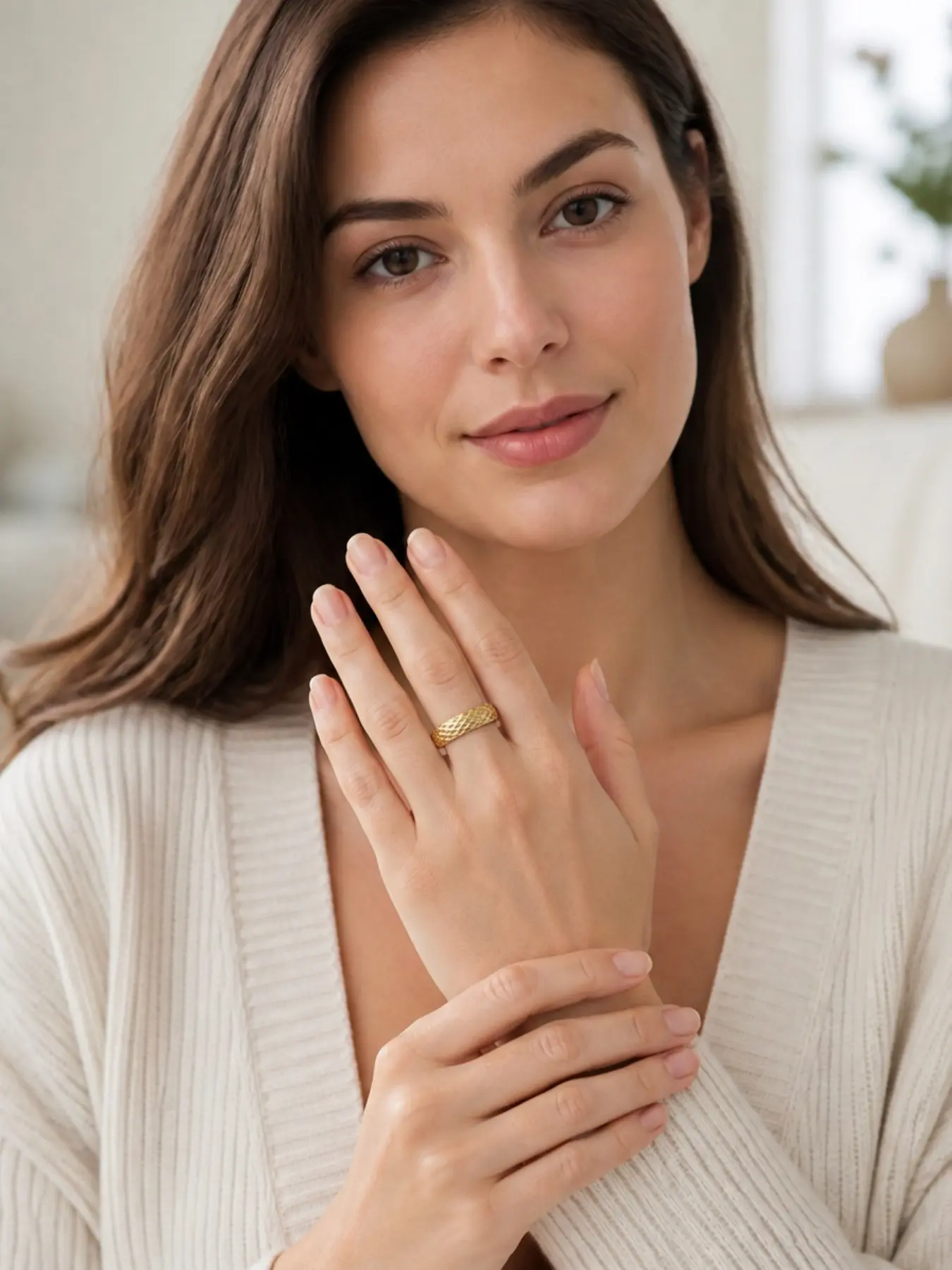 Tiffany Square Pattern Titanium Steel Ring, Stackable Design, Adjustable Fit, Perfect for Daily Wear & Special Occasions
